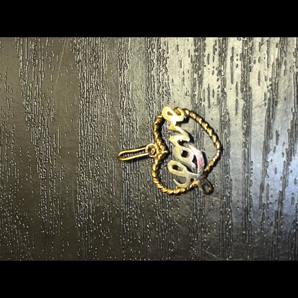 14k gold 585 open heart love  pendant